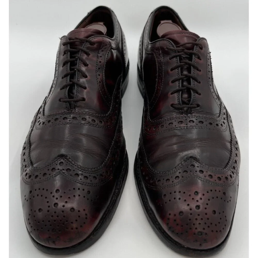 Allen Edmonds McAllister Burgundy Leather Brogue Oxford Dress Shoes Size 9D